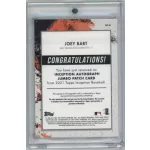 2021-2022 Topps Inception Jumbo Patch Autographs Orange  #AJP-JB Joey Bart 