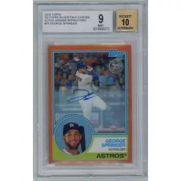   2018-2019 Topps Silver Pack Autograph Orange Refractor BGS- 9 MINT (AU 10) #73 George Springer 