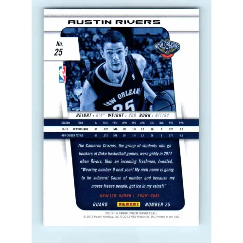 2013-14 Panini Prizm Base #25 Austin Rivers