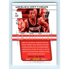 2013-14 Panini Prizm Base #123 Wesley Matthews