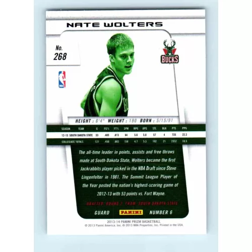 2013-14 Panini Prizm Base #268 Nate Wolters RC