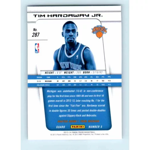 2013-14 Panini Prizm Base #287 Tim Hardaway JR. RC