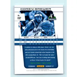 2013-14 Panini Prizm Base #192 Corey Brewer