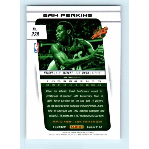 2013-14 Panini Prizm Base #228 Sam Perkins