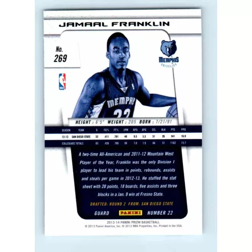 2013-14 Panini Prizm Base #269 Jamaal Franklin RC