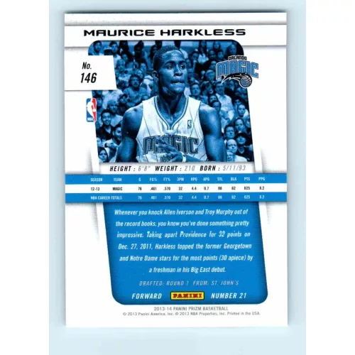 2013-14 Panini Prizm Base #146 Maurice Harkless