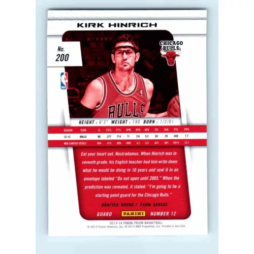 2013-14 Panini Prizm Base #200 Kirk Hinrich