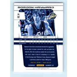 2013-14 Panini Prizm Base #16 Gordon Hayward