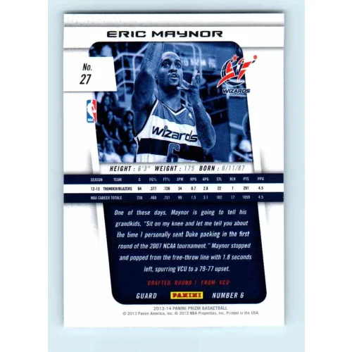 2013-14 Panini Prizm Base #27 Eric Maynor