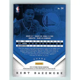 2013-14 Panini Prestige Base #54 Kent Bazemore