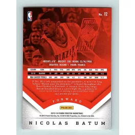 2013-14 Panini Prestige Base #12 Nicolas Batum