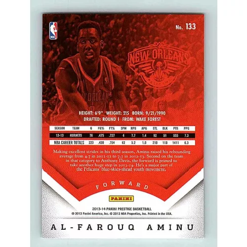 2013-14 Panini Prestige Base #133 Al-Farouq Aminu