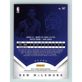 2013-14 Panini Prestige Base #167 Ben McLemore RC