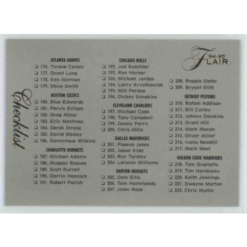 1994-95 Flair Series 2 Checklist #324 .