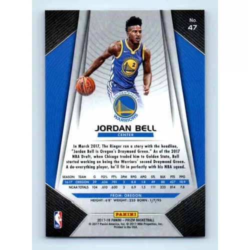 2017-18 Prizm Basketball Base # 47 Jordan Bell