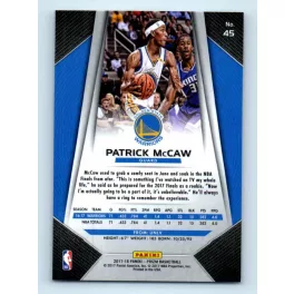 2017-18 Prizm Basketball Base # 45 Patrick Mccaw