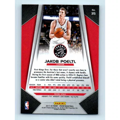 2017-18 Prizm Basketball Base # 35 Jakob Poeltl