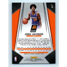 2017-18 Prizm Basketball Base # 61 Josh Jackson