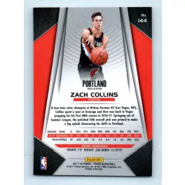 2017-18 Prizm Basketball Base # 144 Zach Collins