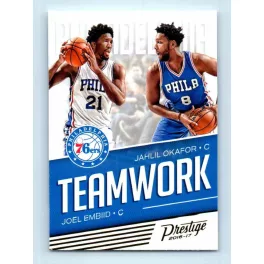  2016-17 Panini Prestige Teamwork # 1 Joel Embiid/Jahlil Okafor