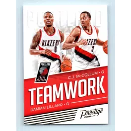   2016-17 Panini Prestige Teamwork # 28 C.J. McCollum/Damian Lillard