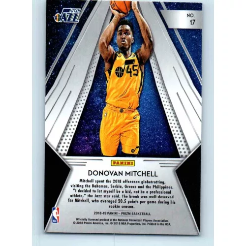2018-19 Panini Prizm All Day  # 17 Donovan Mitchell