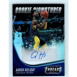   2018-19 Threads Premium Basketball Rookie Signatures # 33 Aaron Holiday