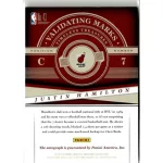 2013-14 Panini Timeless Treasures Validating Marks Ruby  # 43 Justin Hamilton