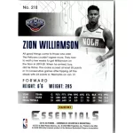 2019-20 Panini Chronicles - Essentials  # 210 Zion Williamson