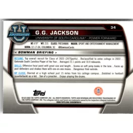 2022-23 Bowman Chrome University  #34 G.G. Jackson