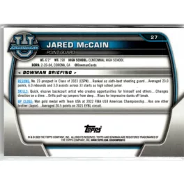   2022-23 Bowman Chrome University Shimmer Refractors #27 Jared McCain