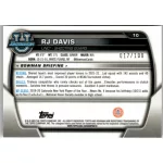 2022-23 Bowman Chrome University RayWave Refractors #10 RJ Davis 017/100