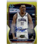 2022-23 Bowman Chrome University Prospect Autographs Yellow Refractors  #18 Kyle Lofton 75/75