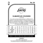 2019-20 Hoops  #64 DeMarcus Cousins