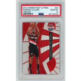   2012-13 Panini Past & Present Treads PSA - 10 GEM MT #34 Damian Lillard 