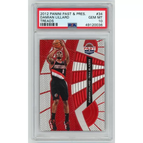 2012-13 Panini Past & Present Treads PSA - 10 GEM MT #34 Damian Lillard 