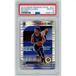   2019-20 Hoops Premium Stock Prizms Pulsar PSA - 10 GEM MT #217 Brandon Clarke 