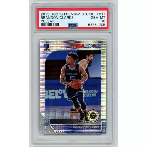 2019-20 Hoops Premium Stock Prizms Pulsar PSA - 10 GEM MT #217 Brandon Clarke 