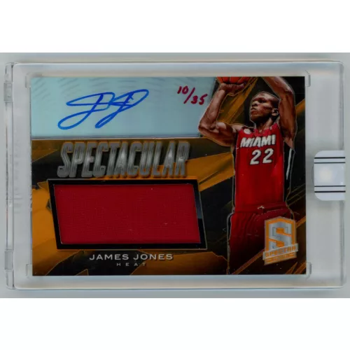 2014-15 REPLAY Panini Spectra Spectacular Swatch Signatures Orange  #26 James Jones 
