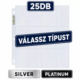 Ultra Pro 9 zsebes lapok (25db-os) - VÁLASSZ TÍPUST
