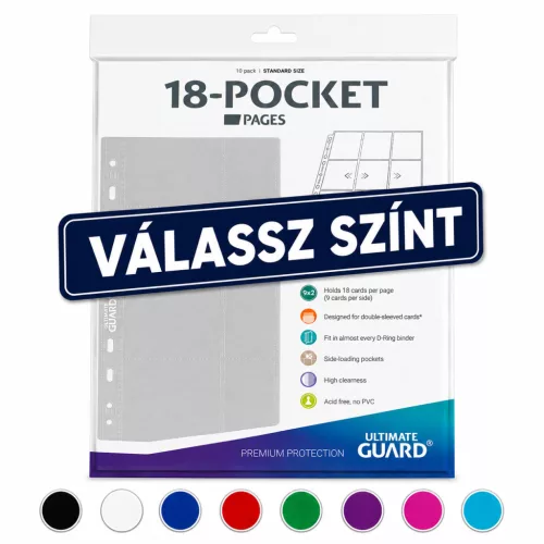 Ultimate Guard 18-zsebes oldaltöltésű lap (10db) - VÁLASSZ SZÍNT